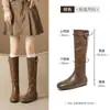 Botas Longas Aumentadoras de Altura Femininas Augushiden 2026 Outono Novo Estilo Western de Viagem Cavaleiro Botas Western