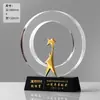 Novo troféu de cristal em forma de estrela de cinco pontas personalizado para funcionários de destaque, novos membros da equipe, fornecedores, parceiros e o trabalhador do ano.