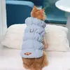 Chaleco de algodón para mascotas de color macarrón, chaleco de tracción para exteriores de otoño e invierno para perros, abrigo de algodón impermeable universal para mascotas