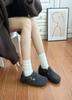Versión en Stock del Estilo Favorito de los Influencers en Dos Versiones~ Zuecos Cálidos sin Cordones con una Sola Correa y Suela Gruesa de Piel para Mujer