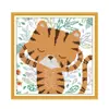 Serie de animales de punto de cruz transfronteriza nuevo amor cerebros pequeño tigre bordado automático materiales de bordado fabricantes de dormitorios al por mayor