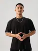 Gola V gola redonda manga curta masculino plus size solto listrado ao ar livre fitness lazer esportes corrida ombro manga curta T-shirt estilo coreano