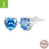 Charme de prata Novo dezembro birthstone brincos japoneses fresco e doce s925 brincos de prata esterlina BSE736