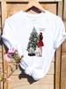 Feliz Natal Ano Novo Feriado Camiseta Gráfica Moda Gola Redonda