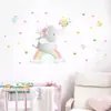 Br62827 Elefante Lindo de Dibujos Animados Rocía Corazones de Colores Ins Adhesivo Autoadhesivo para Pared Dormitorio Habitación de Niños Pegatina Decorativa
