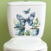 Fanqi fun-m107 mariposa pintada planta verde en maceta pegatinas para inodoro baño baño pegatinas de pared embellecedoras venta al por mayor
