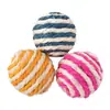 Juguete de Bolas de Sisal para Gatitos Bolas de Sisal con Pluma Sonido Rascador Tejido Tricolor Juguete para Mascotas Juego Divertido