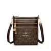 Bolsa para Madre de Mediana Edad 2025 Nueva Estampada Gran Capacidad para Mujer Bolso de Cuero Suave Multicapa Casual para Hombro Cruzado