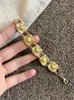 Pulsera cuadrada de retazos incrustada con diamantes, transfronteriza europea y americana, única y elegante, lujo ligero con un toque de alta gama, exquisito accesorio de mano