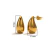 Brincos de gota robustos em aço inoxidável banhado a ouro 18K com design avançado, brincos geométricos versáteis da moda feminina INS