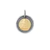 Collar Colgante de Plata de Ley 925 Chapado en Oro Estilo Tíbet Colgante Lateral Accesorio Elemento Pequeño