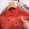 (Se admite la entrega en una sola pieza) Camiseta de manga corta para hombre de verano bordada talla grande polo shirt moderna de negocios Comercio exterior Al por mayor
