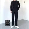 Pantalones de Vestir Ajustados Cortos para Hombre 2025 Nuevo Otoño/Invierno Cómodos Versátiles Estilo Japonés Simples Modernos Casuales