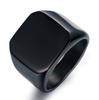 Anillo Minimalista Transfronterizo para Hombre, Anillo de Sello Vintage Sólido de Alto Brillo, Anillo Cuadrado Personalizado para Hombre Europeo y Americano