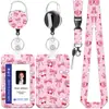 Porta-credenciales con Impresión UV para Tarjetas de Autobús, Tarjetas de Comida de Marca, Credenciales de Trabajo y Porta-identificaciones con Cordón y Correa Retráctil para el Cuello