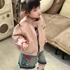 Reversible~Chaqueta para Niñas, Nueva Chaqueta Coreana Estilo Stand Collar Primavera/Otoño, Atuendo Elegante de Primavera para Niños Pequeños, Perfecta para el Regreso a Clases