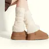 Calentadores de piernas gruesos con forro polar para mujer, Otoño e Invierno, Calcetines de tubo largo estilo japonés, Calentadores de piernas de forro polar de coral que no sueltan pelusa