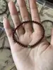 Nuevo Pulsera de Cordón Elástico con Granate Natural Estilo Chino Empalmado con Jade Hetian Delgada Exquisita de Gama Alta Artística
