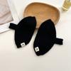Luvas quentes e confortáveis à prova de frio de malha com meio dedo respiráveis simples casuais personalidade versátil moda etiqueta tecida luvas em formato de leque