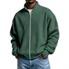Sitio web independiente transfronterizo europeo y americano ropa de hombre, moda vintage estilo americano para hombre, chaqueta sencilla de color liso con tejido gofrado, cuello alto, con cremallera