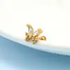Aretes Perforados de Acero de Titanio Verticales para Agujeros de Oreja Aretes de Hélice de Acero Inoxidable con Circonita Joyería para Piercings Aretes de Flor para Labio con Rosca Externa
