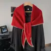 Bufanda de Punto para Mujer 2025 Nueva Moda de Invierno Versátil Lana Cálida Triangular de Gama Alta Bufanda Chal Venta al por Mayor