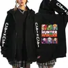 Suéter con capucha estampado de Cazador a Tiempo Completo de Anime HUNTER x HUNTER Venta Caliente Transfronteriza Cardigan Holgado Casual
