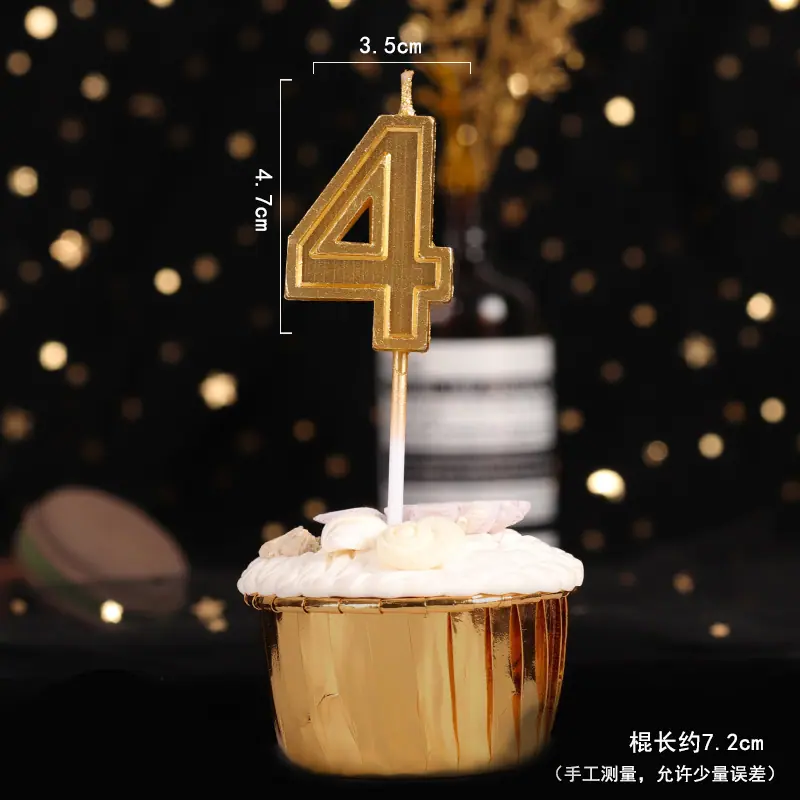 金色数字蜡烛大号生日蜡烛周岁满月儿童生日派对蛋糕装饰摆件插件