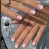 Unhas Vestíveis Personalizadas Transfronteiriças, Arte de Unha Quadrada Curta Xiyin Temu Mais Vendida, Peças de Unha Postiça Estrangeiras da Moda e Simples