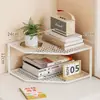 Estantería de esquina para escritorio de oficina, estantería triangular para libros, estación de trabajo, escritorio, estante de almacenamiento pequeño de varias capas con forma de abanico para esquina