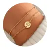 Nuevo Pulsera de Inicial de 26 Letras de Moda de Amazon Pulsera de Disco con Cuentas en Capas Regalo de Cumpleaños Sencillo para Niñas