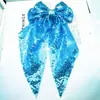 Grampo de cabelo com lantejoulas e laços de primavera, prendedor de cabelo com fita de malha, elegante, acessórios para cabelo para festa de Natal e Ano Novo, feminino