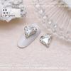Huazi Manicure Coração Torto Cristal Coração de Pêssego Torto Fundo Pontudo Joias de Diamante Gelo Transparente Popular Coração Super Brilho Diamante de Unha Atacado