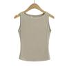 YPFF Moda Feminina Dupla Camada Sem Mangas Colete Verão Nova Cor Sólida Spice Girl Slim Look Elástico Slim Curto Top