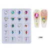 Decorações de Unha em Liga Metálica para Nail Art Transfronteiriça, Strass em Formato de Coração, Borboletas de Cristal, Strass Iridescentes Moldados, Em Estoque para Atacado