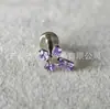 Pendientes de Cruz de Titanio F136 con Circonita Incrustada, Diseño de Cubo de Azúcar, Joyería para Perforación de Cartílago Auricular con Espiral Interno