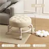 Taburete bajo con ruedas giratorias para uso doméstico, taburete suave popular para niños, diseño simple para costura, manicura, pedicura y tratamientos de belleza