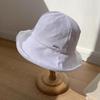 Sombrero de pescador de ramio de Corea del Sur para mujer, de algodón y lino, transpirable, de verano, protector solar, para el sol, que muestra el rostro pequeño.