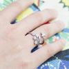 Anillo de Apertura de Mariposa Microincrustado Nuevo Popular Europeo y Americano Cao Shi Anillo para Dedo Índice de Diente de León Todo Combinación Accesorios