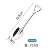 Colher de sopa de aço inoxidável 304, colher de mistura com cabo longo, criativa, fofa, ocidental, para crianças, colher redonda, colher pequena