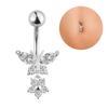 Joyería para piercing de ombligo de doble cabeza estilo europeo y americano, anillo de ombligo de personalidad, color alternativo, diamante, hebilla para ombligo