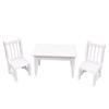 1:12 mini casa de muñecas, muebles de casa de muñecas, cocina, escena exterior, decoración, mesa blanca y silla, mesa cuadrada, dos sillas