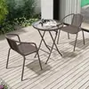 Mesas y Sillas de Exterior para Jardín, Patio, Balcón, Cafetería de Ratán para Ocio, Juego de Sillas de Café Impermeable y a Prueba de Sol
