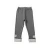 Leggings femininos estilo coreano com forro de fleece e orelhas de pompom, nova coleção outono/inverno 2026, calças compridas estilosas para meninas pequenas