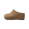 Zapatos de mujer dinámicos impermeables de cuero genuino con aumento interno de altura de 7 cm estilo Birkenstock, nuevo diseño de media zapatilla cerrada sin cordones con suela gruesa, 2026