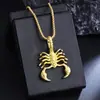 Colgante de Escorpión Retro Rock Elegante Europeo y Americano Dominante Hip-Hop Versátil Constelación Escorpio Collar de Acero Inoxidable
