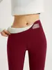 Leggings Esportivos Casuais Grossos de Cor Sólida Populares Transfronteiriços Cintura Alta Elástico Slim Calças de Yoga Esportivas Femininas
