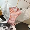 Bragas Sexys de Estilo Francés para Mujer, Delgadas, de Satén con Encaje, Panel de Algodón en la Entrepierna, Levanta Glúteos, Tiro Bajo