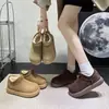 Botas de Nieve Little Potato para Mujer 2026 Invierno Nuevas Antideslizantes Suela Plana Con Felpa Calientes Caña Alta Botines Cortos Pan Birken Zapatos de Algodón