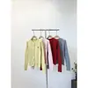 Nuevo Cardigan de Punto Coreano Estilo Dulce con Bordado de Lazo y Textura de Cáñamo, Manga Larga, Suéter Rosa para Mujer 2024